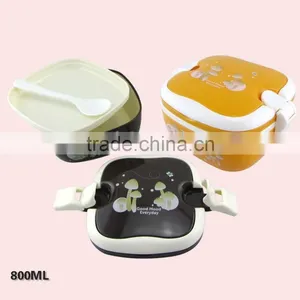 Small Size Square Plastic Bento Lunch Box With Handle thumbnail-3