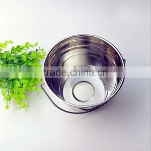 1.5L 15cm 18/8 SS304 Stainless Steel Mini Metal Pails Small Bucket thumbnail-1