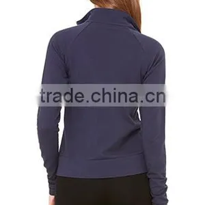 Custom Jacket Manufacturers Women's Long Raglan Sleeves Zipper Cotton Spandex Jacket thumbnail-5