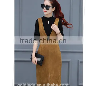 2016 Manufacturer Autumn-wear Fashionable 100% Cotton Ladies Dress With Strap thumbnail-6