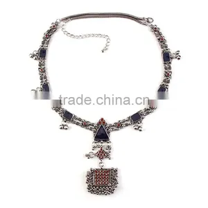 Vintage Ethnic Long Chain Silver Sweater Necklace Jewelry ,big Brand Jewelry thumbnail-4