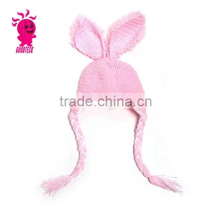 Hot Sale Lovely Rabbit Baby Wool Hats, Color Matching Hats thumbnail-5