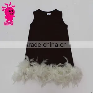 Free Shipping Baby Girl Feather Dress Kids Girl Dresses for Holiday Kids Girls Party Dresses thumbnail-2