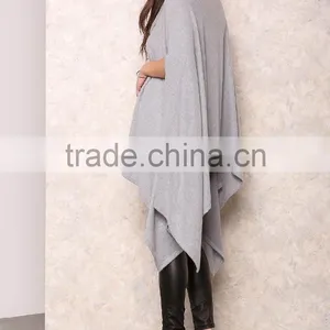 MGOO Popular Cheap Price Grey Poncho Tops Loose Oversizes Heather Cowy Fleecey Women Clothing Manufacturer thumbnail-5