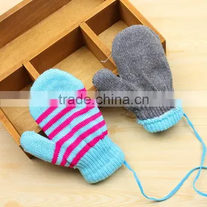 TC13027 2016 New Fashion String Knit Kids Mitten Cheap Winter Warm Fingerless Kid Gloves Wholesale thumbnail-3