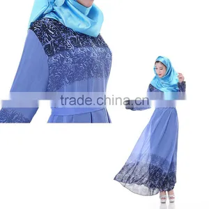 Hot Sales Indonesia, Malaysia Women Long Sleeve Muslim Evening Dress thumbnail-2