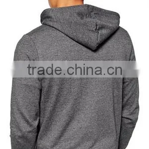 65% Cotton 35% Polyester Custom Heather Grey Plain Zip Hoodies Men thumbnail-3