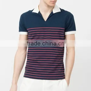 Regular Fit Lifeline Striped no Button Polo Shirt Printing thumbnail-1