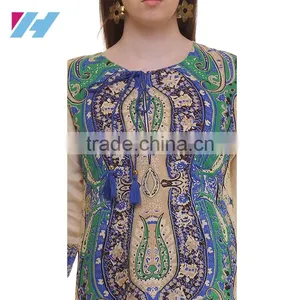 Latest Clothing Printed Long Rayon Kurti Designs thumbnail-3