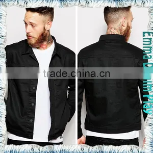 2015 Fashion Slim Thin Cotton Black Denim New Male Jackets thumbnail-2