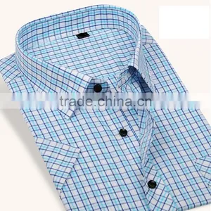 Lattice Cotton Short Sleeve Shirt Business thumbnail-6