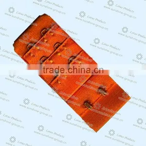 Color Nylon or Polyester Bra Hook and Eyes Tape, 3 Row 2 Hook Bra Hook And Eye Tape thumbnail-1