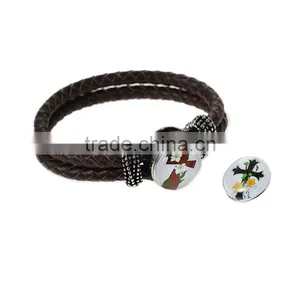18mm Resin Fit Snap Button Bracelets Round Silver Tone At Random Cross Pattern , Knob Size: 5.5mm thumbnail-3