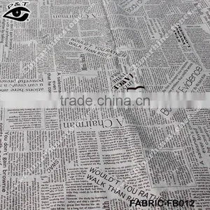 News Paper Printing Canvas Fabric Cotton/Linen Fabric Zakka Household Textile Cloth thumbnail-1