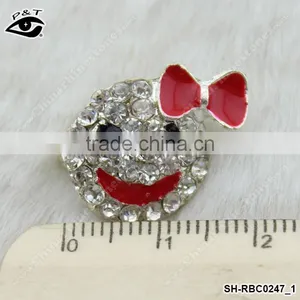Smile Face Shape Crystal Rhinestone Brooch Pin for Dresses Invitations thumbnail-1