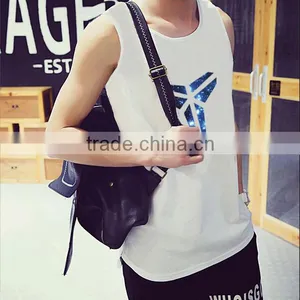 Latest Mens Elastic Gym Vest Design Pinted Tank Top For Men thumbnail-5