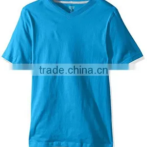 Men's v Neck Stand up Collar Red T-shirt thumbnail-2