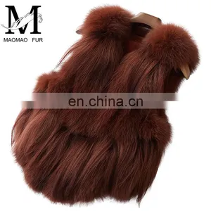 Popular Lovely Fox Fur Vest Beautiful Good Quality Girl Fox Short Fur Vest thumbnail-5