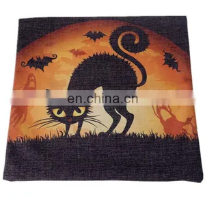Cheap Halloween Decorative Home Sofa Car Chair Latest Design Linen Cotton Custom Cushion Cover thumbnail-2