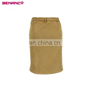 American Apparel Ladies Suede Pencil Bodycon Knee Length Skirt thumbnail-3