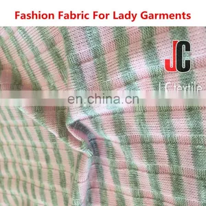 High Quality T/R Pyeing Velour Lycra Fabric Knit Rib Trim Stripe Fabric thumbnail-1