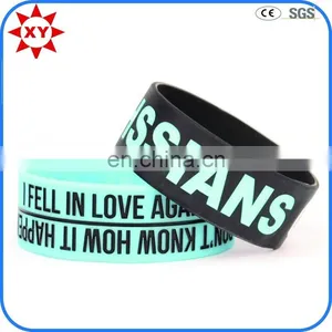 High Quality 220mm Embossed Blue Promotional Wristbands thumbnail-6