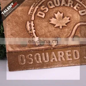 Custom Fashion Embossed Genuine Leather Patch &leather Badges for Jeans thumbnail-4