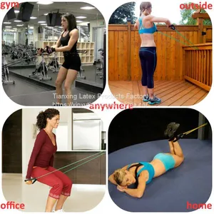 Hot Fashion Exercise Resistance Workout Fitness Band 5 Level Latex Tubes Set thumbnail-3