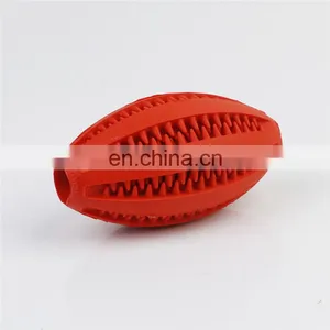 Non-Toxic Soft Tooth Cleaning and IQ Training Rubber Dog Toys Pet Rugby Ball thumbnail-4