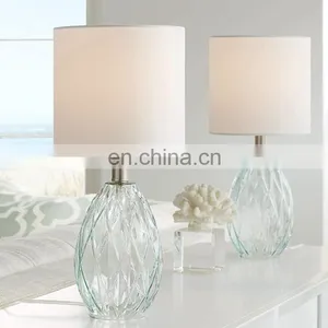 Nordic Sky Blue Elegant Modern Custom Restaurant Hotel Home Decor Cheap Glass Table Lamps With Logo thumbnail-6