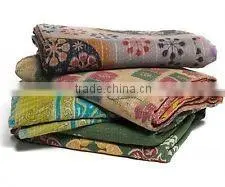 Vintage Kantha Quilt Throw Blanket Bedding GUDARI Reversible Throw Ralli Wholesale Lot 3 Piece thumbnail-1