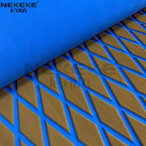 NEKEKE 70*190*0.6 cm Light Brown+Dark Blue+Diamond on Surface Boat Yacht Marine EVA Deck Foam Sheet Composite Outdoor Decking thumbnail-1
