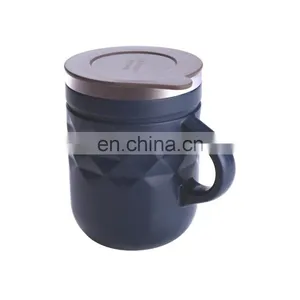 Portable Stainless Steel Warmer Coffee Mug Cup Insulated Travel Tumbler Cups Vacuum Thermal Coffee Mug Silicone Lid Custom Logo thumbnail-5