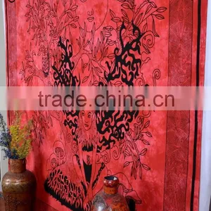 Indian Tapestry Cotton Radish Color Girl Print Vintage Wall Hanging Kid Room Art Tapestries Throw Bedsheet thumbnail-3