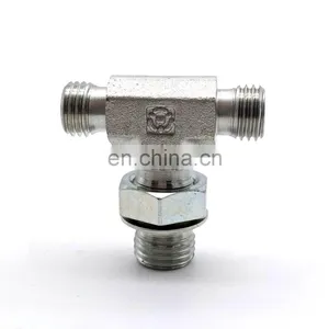 Adjustable High Pressure Thread O-ring Quick Coupling Tee Carbon Steel Pipe Joint Fitting thumbnail-2