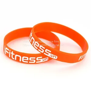 Personalised Orange Rubber Bracelets Wholesale thumbnail-1