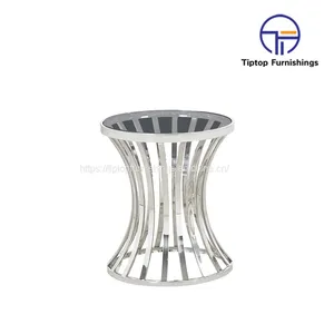 Modern Stainless Steel Base Marble Side Table Wholesale End Table Living Room Coffee Table thumbnail-1
