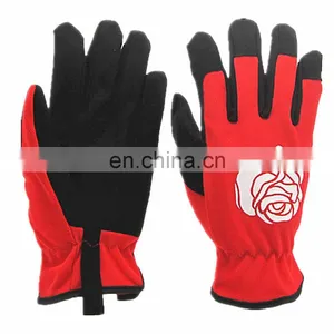 Household Wear-resisting Red Garden Hand Labor Protective Work Safety Gardening Gloves For Women thumbnail-1