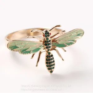 Wholesale Green Dripping Dragonfly Insect Animal Napkin Ring thumbnail-2