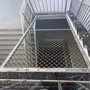 Stainless Steel Woven Ferrule Diamond Hole Rope Mesh for Stair Railings thumbnail-5