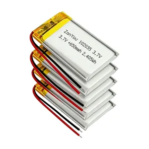 ZonYou 102035 LiPo Batteries 3.7V 650mAh Pouch Cells 500 Cycles for Consumer Electronics Toys & Power Tools thumbnail-1