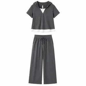 Women's Fake Two-Piece Casual Tracksuit thumbnail-2