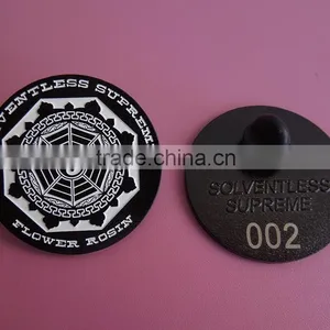 FLOWER ROSIN Design Black Pin Badge thumbnail-1