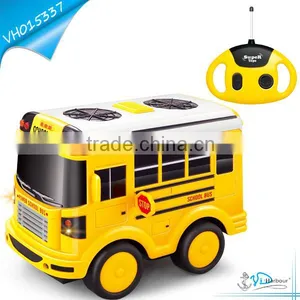 Hot Yellow RC School Bus Toy With Music and Light for Kids thumbnail-1