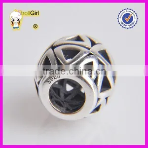 Wholesale Beads Hollow Triangle Charm 925 Sterling Silver Beads Fit Charm Bracelets and Necklace thumbnail-2