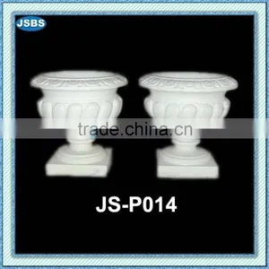 Cheap Indoor Handmade White Granite Stone Flower Pot thumbnail-1