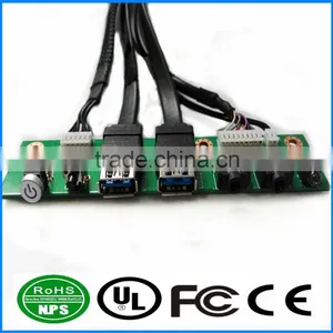 Dual USB3.0+LED+Power Switch+HD Audio I/O Cable Computer Case Front Panel Cable Motherboard Connection Cable For PC thumbnail-1