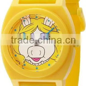Fashion Cute Animal Yellow Ms Piggy Plastic Kids Watches thumbnail-1