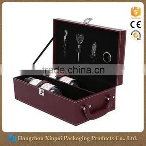Custom Logo Printed High End Leather Wine Gift Box thumbnail-1