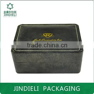 Unique Leather Double Watch Boxes With Stitching thumbnail-1